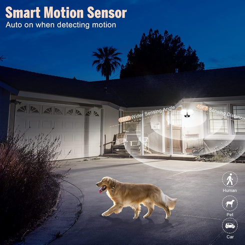 FLITI Light,5000K 1000LM Brightness,6 Installation,49FT Used,2-Year Battery Powered Motion Sensor Security High -Month