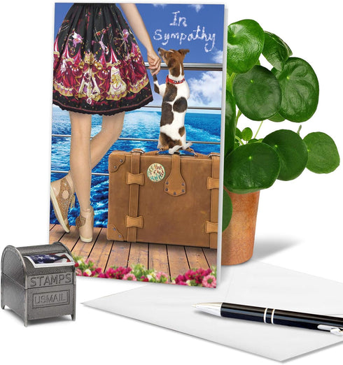 The Best Card Company Pet Sympathy Card with Envelope, Animal Bereavement for Dog and Friend - C6881SMG-PS