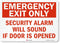SmartSign "Emergency Exit Only - Security Alarm Will Sound If Door is Opened" Label, 10" x 14"