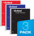 Oxford Spiral Notebook 3 Pack, 5 Subject, College Ruled, 4 Dividers, 180 Sheets, 8 x 10-1/2 Inches