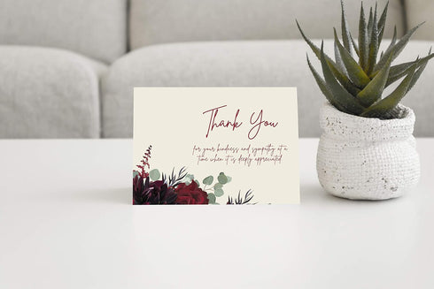 MPC Brands (50, Blank Funeral Thank You Cards - Sympathy Bereavement Thank You Cards With Envelopes - Message Inside