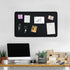 Black 28"x16" Large Cork Board with 50 Push Pins & Sticky Notes, Self-Adhesive for Wall, Felt Pin Board for Home