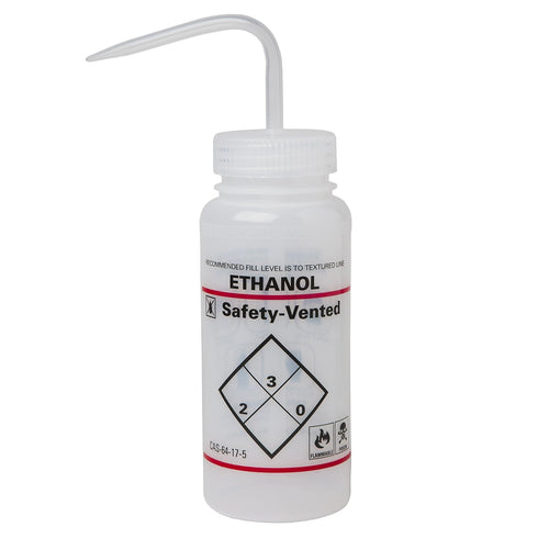 SP Bel-Art 500ml (16oz) Safety-Vented Ethanol Wash Bottles, 2-Color, Pack of 3 (F11642-0639)