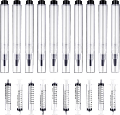 6ml Touch up Paint Pen Fillable Brush Pens for Wall Wood Repair, Clear Furniture Paint Kit (10)