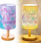 Tujoe Mermaid Lamps Summer Ocean Fabric Nightstand Table Lamp Purple Desk Lamp Bedside