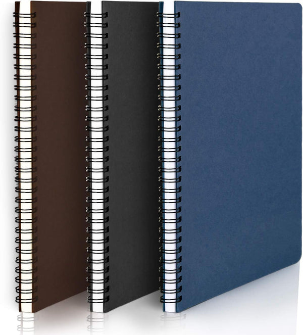 EUSOAR B5 Spiral Journal Notebook, 3 Pack, 7.3"x10.2", 120 Pages, Hardcover Lined Travel Writing Notebooks