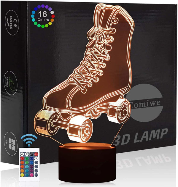 Comiwe Quad Roller Skates 3D Illusion Night Light,16 Colours Change Smart Touch &