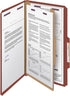 Smead Pressboard Classification File Folder with SafeSHIELD Fasteners, 1 Divider, 2" Expansion, Legal Size, Red, 10 per