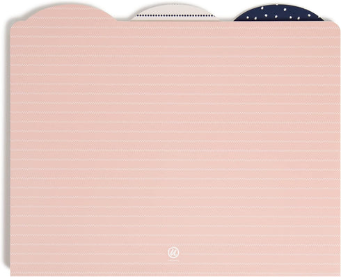 U Brands Casual Chic File Folders - Office Supplies, 1/3-Cut Tabs in Assorted Positions, Letter Size, Navy and Pink