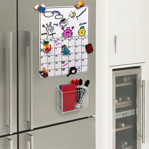 Magnetic Glass Whiteboard Marker Holder, Magnetic Dry Erase Marker Holder for Fridge, Office, Home, 1 Pack