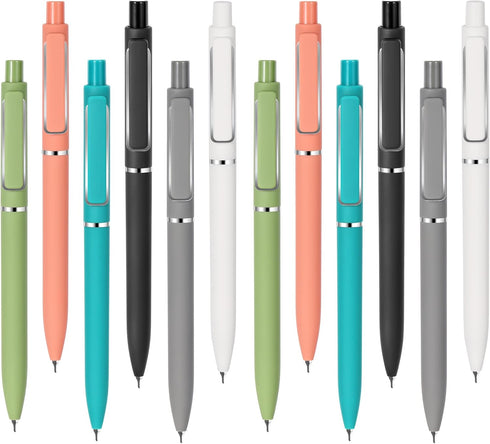 Retractable Black Ink Pens, Cute Gel Click Pens with No Smear & Bleed, Smooth Note Taking Journaling Pens (12 Count)