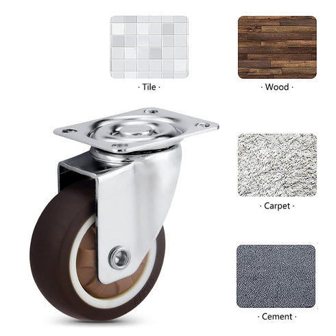 2" Set 4 Pack 300 lb Molen Casters Wheels Heavy Duty of Castor Wheels for Furniture/Crib/Workbench Total Capacity