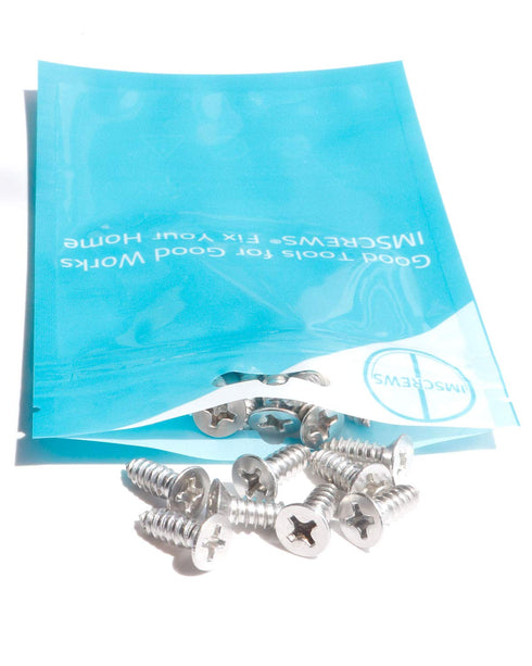 50pcs #12 x 3/4" (19mm) Stainless Flat Head Phillips Wood Screws, 18-8 (304) Stainless Steel Countersunk Self Tapping