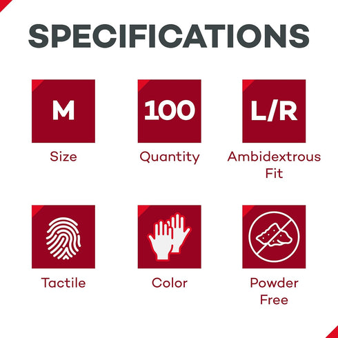 100 Dealmed Vinyl Exam Protection ct. Medium Medical, Kitchen, Disposable, Non-Irritating Latex Free