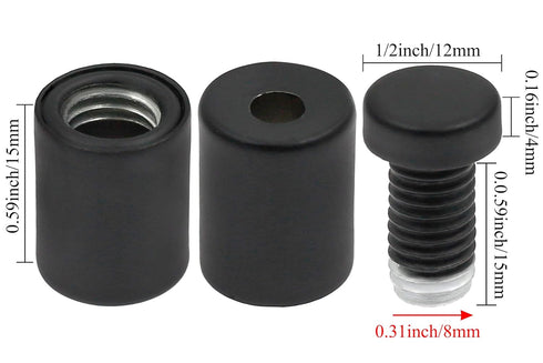 Luomorgo 24 Pcs 1/2" x 0.78" Stainless Steel Standoff Screws for Wall Sign Mounting Hardware, Black
