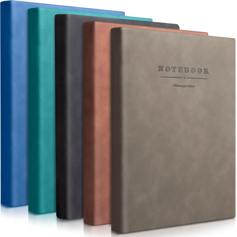 SATINIOR 5 Pack A4 Notebooks, Large Journal, 360 Pages, Leather Softcover, 8.5'' x 11'' (Mixed Color)