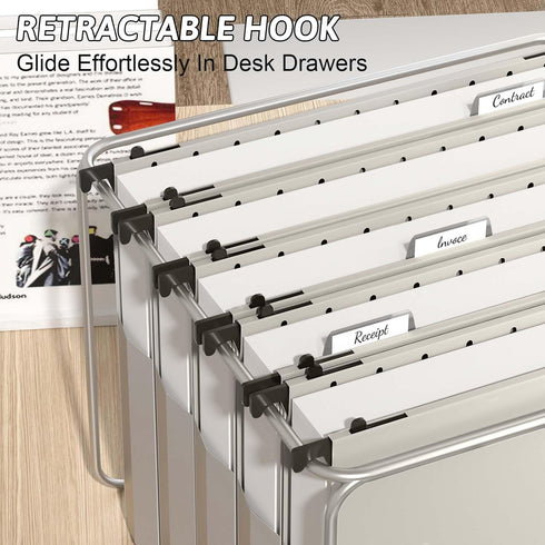 Plastic Extra Capacity Hanging File Folder, 12 Pack, Letter Size, Reinforced Hang Folders, Heavy Duty 2 Inch Expansion