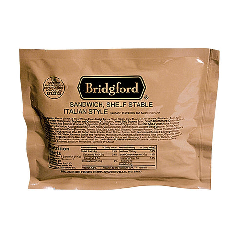 3 Pack Backpacking Bridgford Italian Sausage - Shelf-Stable Survival Food Storage Meals - - Italian Flavored Camping