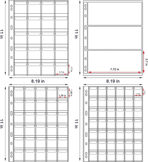 carinacoco 295pcs 2 1 Set, 3 9 in Coin Collection Book Coin Collection Supplies, Coin Holders for Collectors, Size Coin