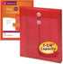 Poly Envelope Smead, 1-1/4" Expansion, String-Tie Closure, Top Load, Letter Size, Red, 5 per Pack (89547)