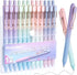 Gel Pens, 12 Pcs Smooth Writing No Bleed & Smear, Black Ink Fine Point (0.5mm), Retractable Aesthetic Pens