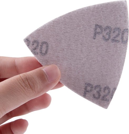AUSTOR 100 Pieces Triangle Sanding Pads, Triangular Sandpaper Sheets for 3-1/8 Inch Oscillating Multi Tool