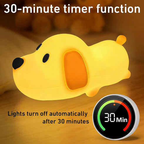 Dimmable Cute Dog Night Light, with Soft Silicon Dog Light, Kindergarten Kawaii Light, Rechargeable Touch Night Light