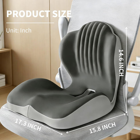 JNHEST Tailbone Ergonomic Seat Cushion, L-Shaped Memory Foam Orthopedic Seat Cushion with Coccyx Hollow Design, Lumbar