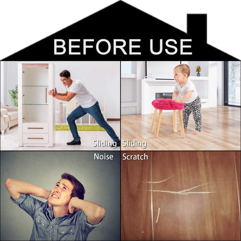 Yelanon Non Slip Furniture Pads - 78pcs (1+2+3+4)” Self Adhesive Rubber Feet for Furniture Legs, Anti Slide Protector