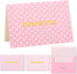 Crisky Pink Thank You Cards with Envelopes,50 Pack Lattice Polka Dot Thank