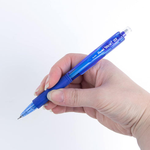 Pentel Wow Mechanical Pencil, 0.5mm, Blue Barrel, Box of 12 (AL405C)