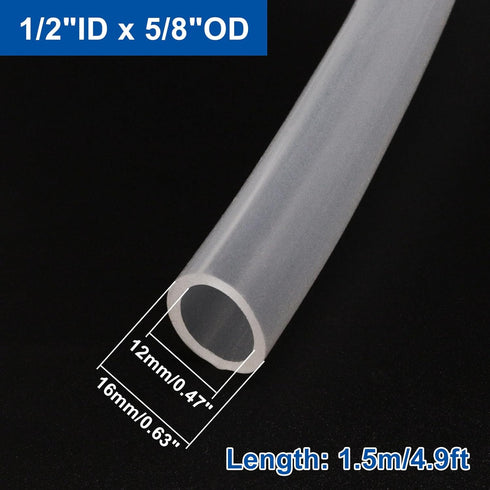 1/2"ID 1/2"ID 5/8"OD 4.9 Silicone Tubing, Food Grade x Silicone Tube Ft Clear Flexible Clear Tubing High Temperature