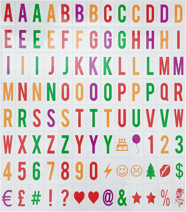 Extra Letters Number Symbols, 104Pcs Colorful Compatible A4 Cinematic Message Letterbox NXTC Plastic Cinema Sign