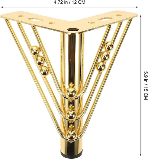 Set 15cm DOITOOL Metal Furniture Legs Cabinet Feet Sofa Legs Replacement Gold Metal Support for Coffee Table Tv Stand