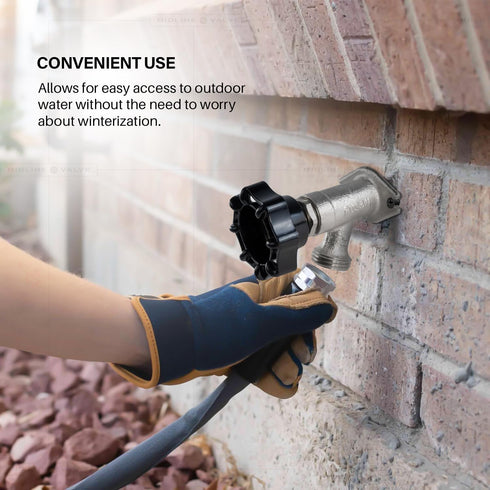 4 Inch 1/2" 3/4" Midline Valve Frost-Free Sillcock, Chrome-Plated Brass Body PEX Inlet x Hose Bib Outlet, Lead-Free