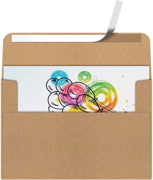 Better Office Products A7 Kraft Invitation Envelopes, 100 Pack for 5 x 7 inch Cards, Strong Bond Paper
