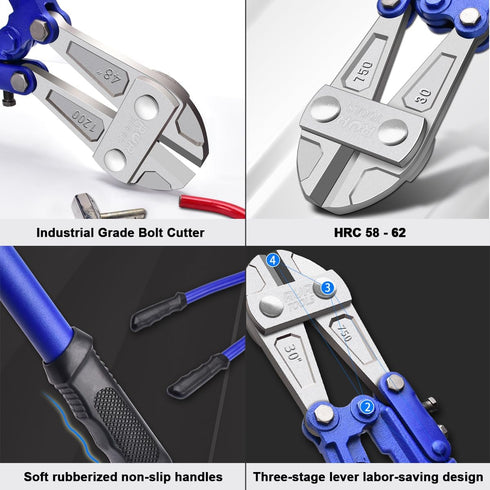 ZrgGea 24 Inch Bolt Cutter | Heavy Duty Wire Cutters, Industrial-Grade Heavy-Duty Forged from T8 Alloy Steel