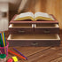 Wood Desktop Organizer, Wooden Storage Cabinet with 3 Drawers for Home Office Supplies, 13 * 9 * 6in