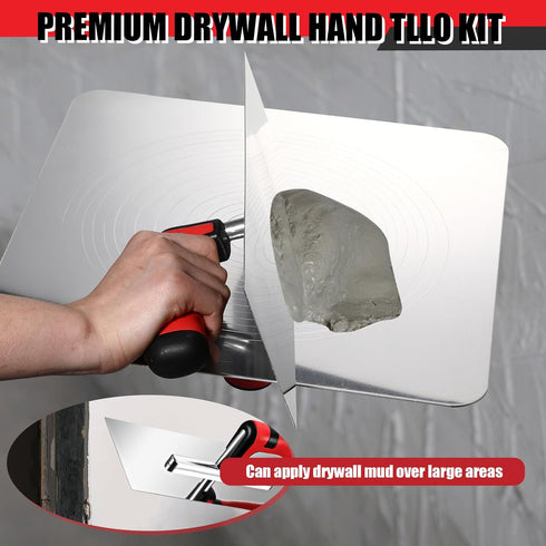 11 Inch 13 Inch Set Lasnten Drywall Finishing Tools Kit Stainless Steel Hand Plastering Trowel Flat Concrete Masonry