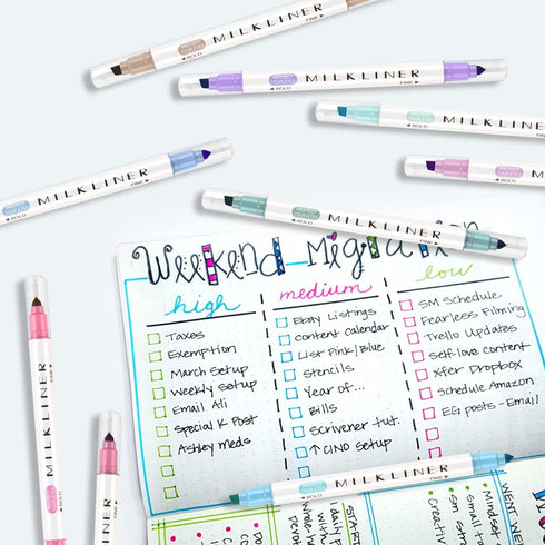YOOUSOO Assorted Colors Highlighters, 24 Pack Bible Highlighters and Pens, No Bleed Aesthetic Supplies