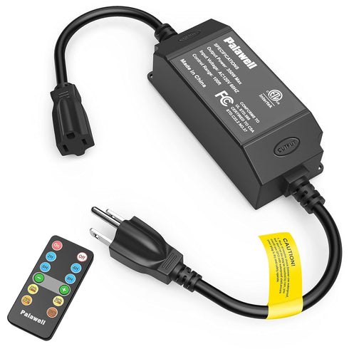 Outdoor Dimmer for String Lights 350W Plug-in Dimmer with Remote Control &