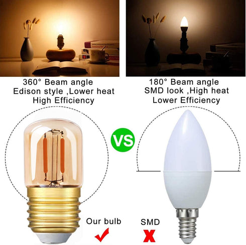Genixgreen Low Wattage LED Light Bulb, 10W Equivalent 1W E26 Mini Dim Edison Bulb, Warm White 2200k, 80LM, Vintage
