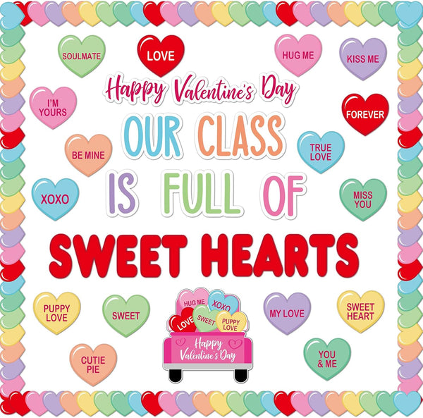 Valentine's Day Heart Paper Cutouts Bulk with Borders: Classroom Decorations for Craft Projects, School Party Decor