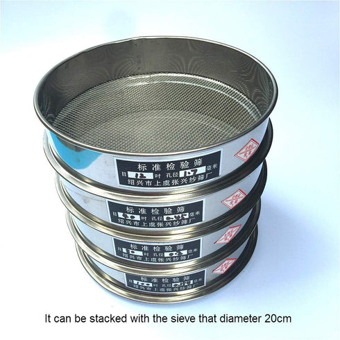 ETAZMDITE 20cm 12-200 Mesh(30 Mesh Lab Sieve, Stainless Steel Fine Mesh Sample Test Sieve for Grains and Flour
