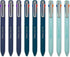 Pentel iZee 4 Colour Ballpoint Pen, Multi Ink, Deep Blue, Deep Violet & Sky Blue Barrels, Pack of 9