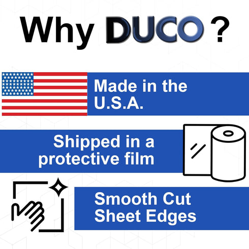 Duco Clear Cast Acrylic Sheets 1/8" Thick - 12" x 36" Cut to Size Plexiglass Sheets for Crafts and Projects