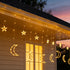138 8.2 8 TW SHINE Ramadan Star Moon Curtain String Lights, LED FT Star Moon Hanging Lights with Modes and Timer
