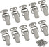 Zorfeter Small Stainless Steel Spring Loaded Toggle Lock Clasp Buckle Latch, Pack of 10 with Mounting Screws