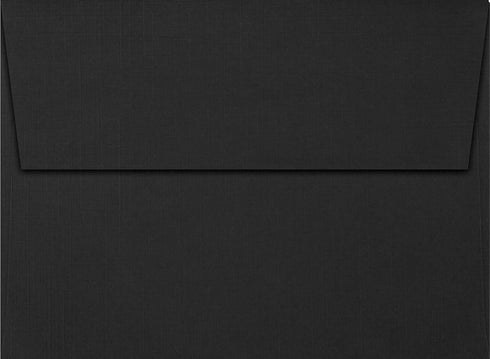 LUXPaper A7 Invitation Envelopes, Black Linen, 5 1/4" x 7 1/4", 80lb Text, 250 Qty, Peel & Press