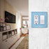 Light Blue Light Switch Cover, Receptacle Outlet Wall Plate 1 Gang Screwless Decorator Cover